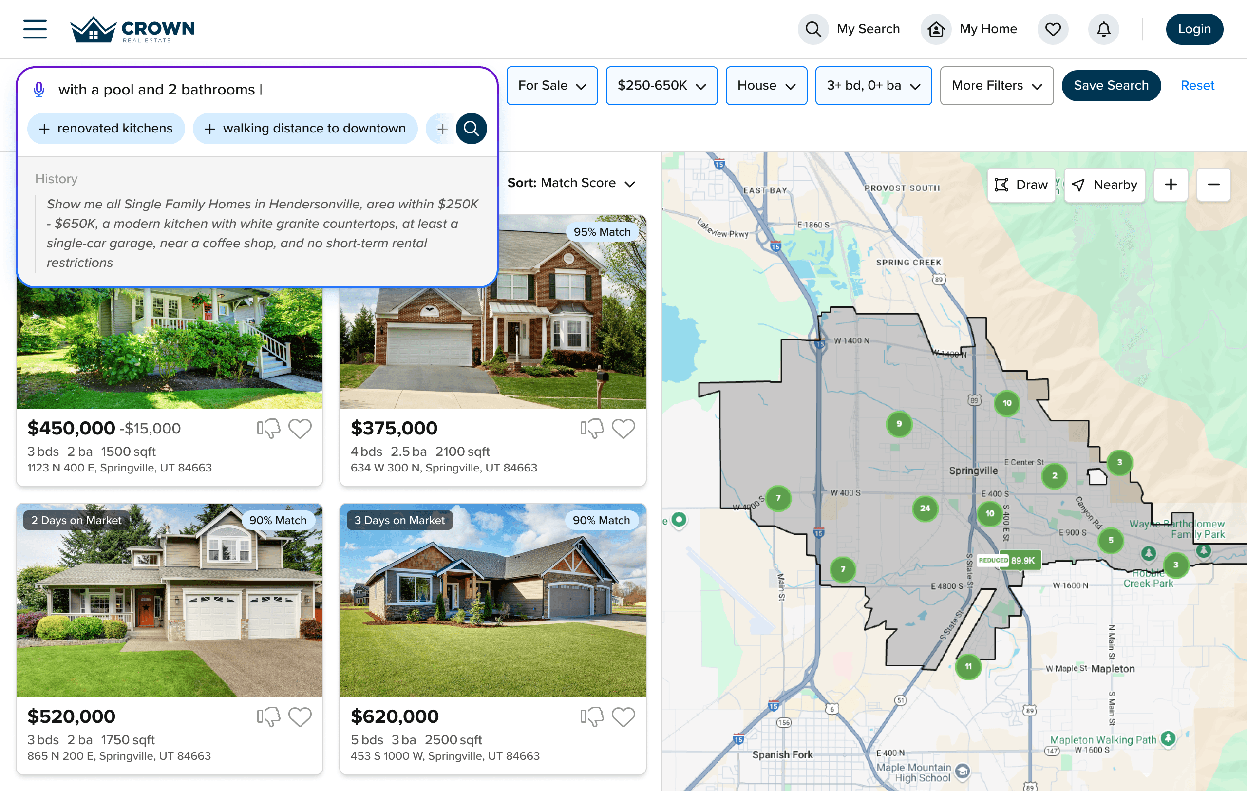 HomeSearch AI on the BoldTrail desktop interface