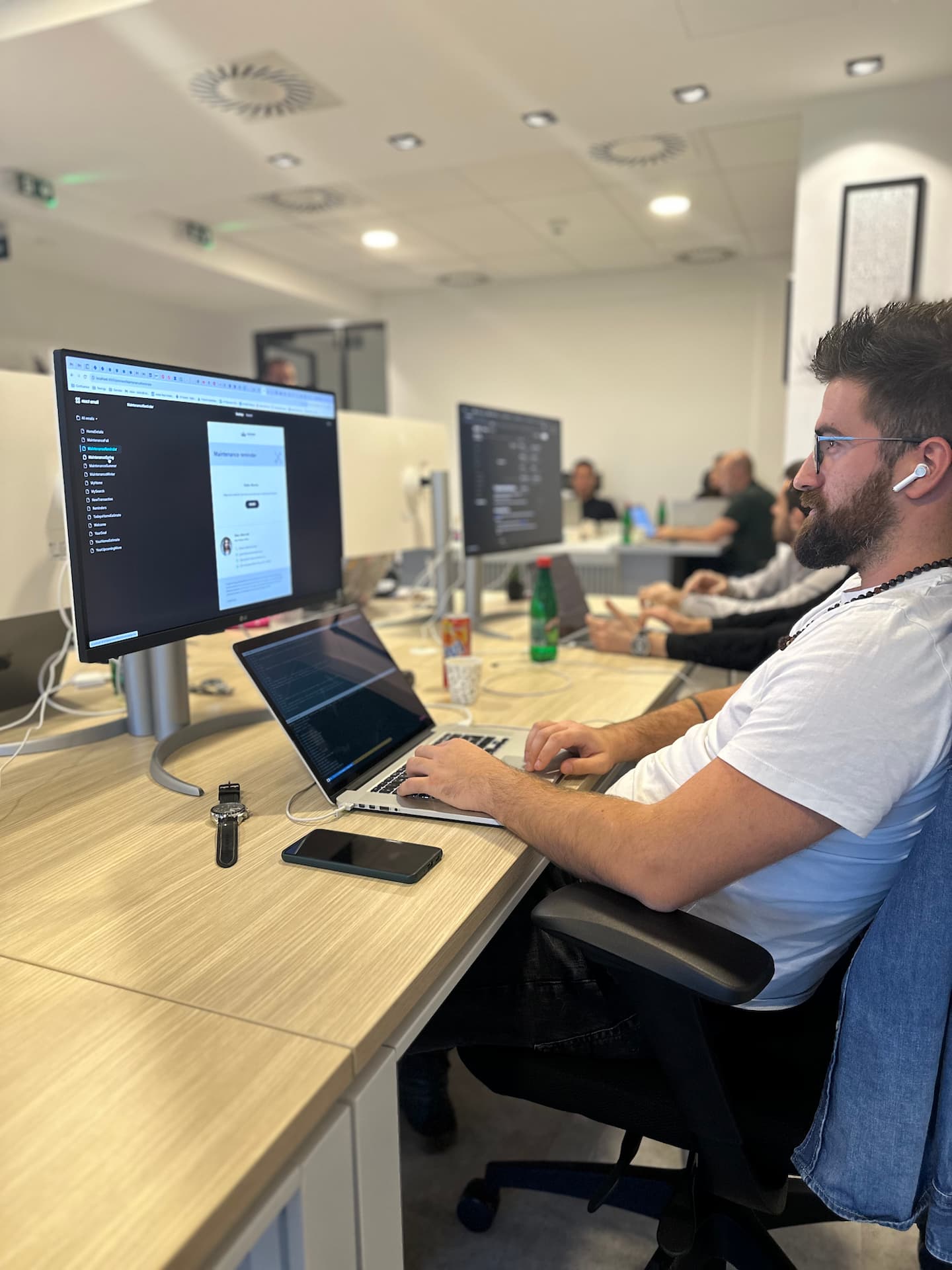 man working on desk