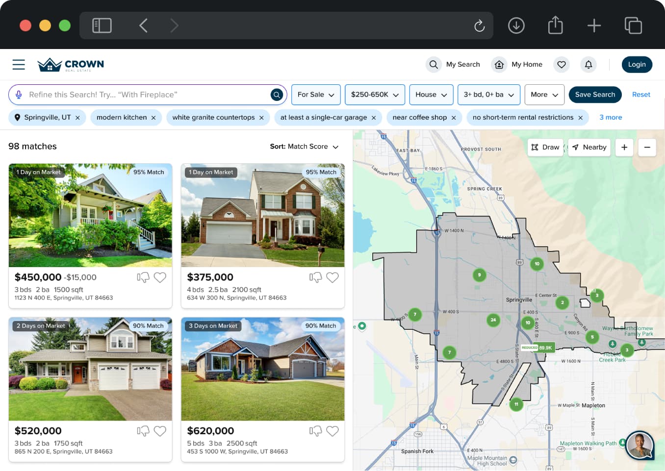 CORE Home web experience on a laptop