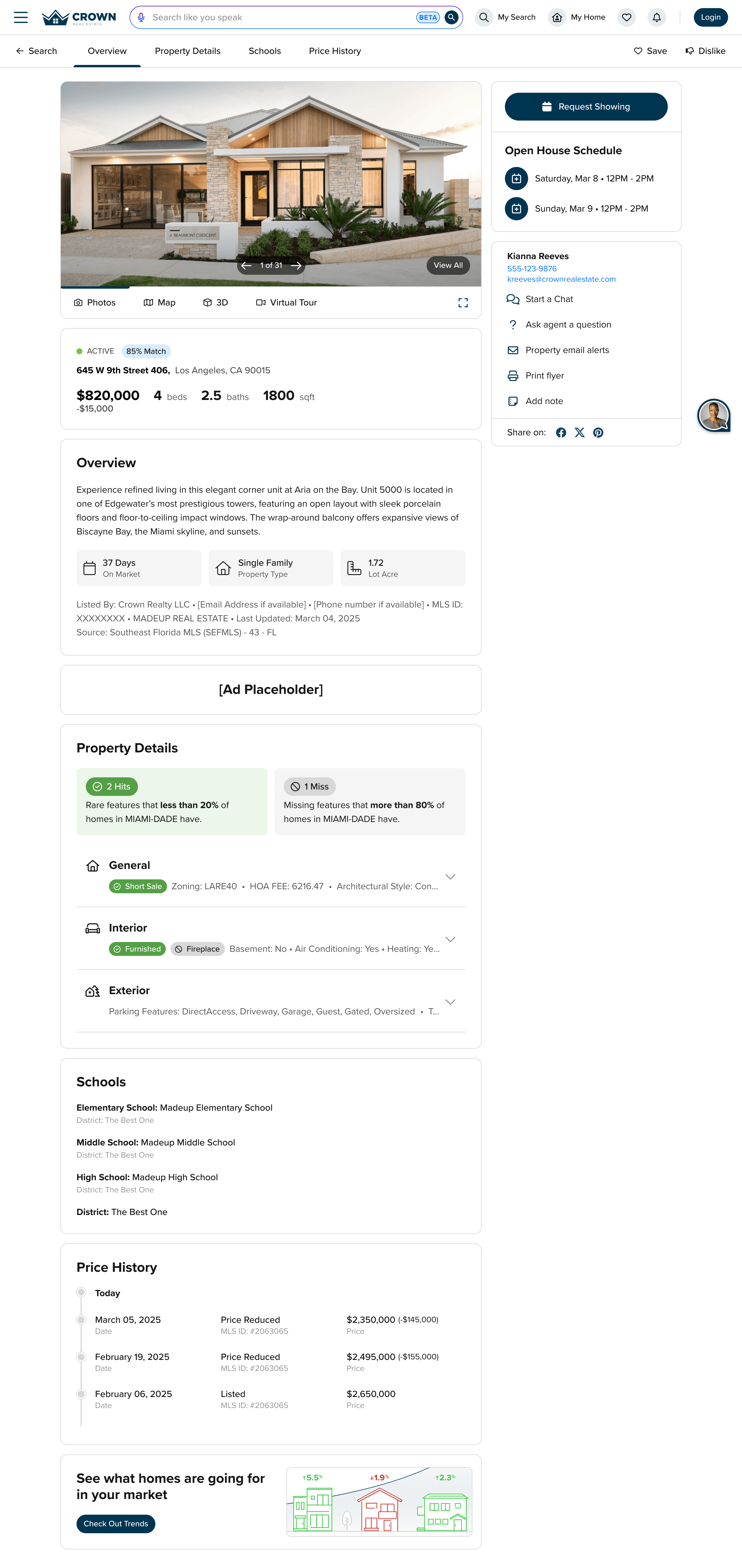 CORE Home property detail page