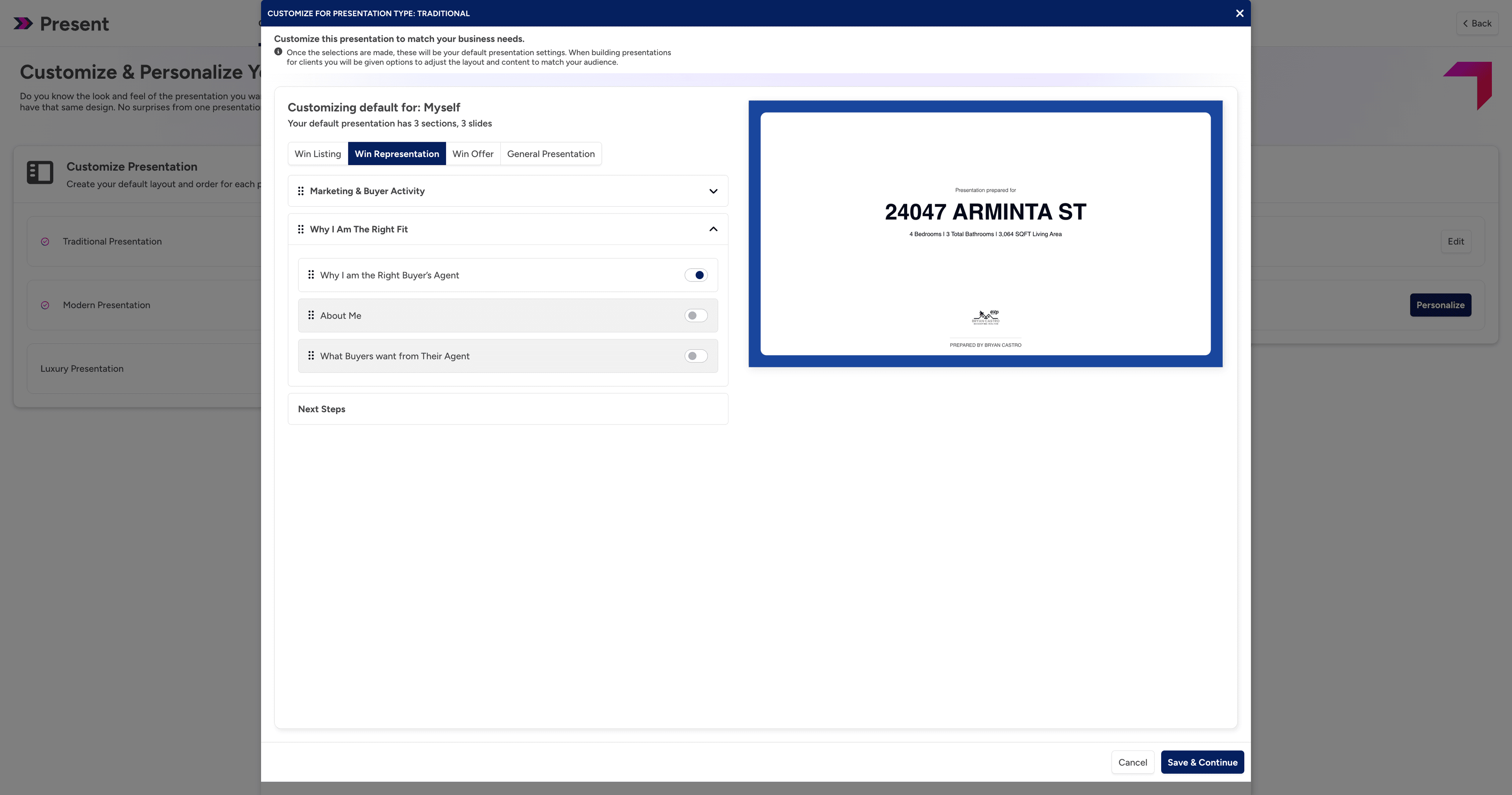 Further customization controls on the slide canvas